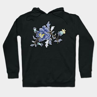 Blue Oriental Florals Hoodie